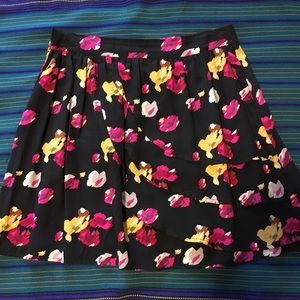 Dolan silk floral ruffled mini skirt